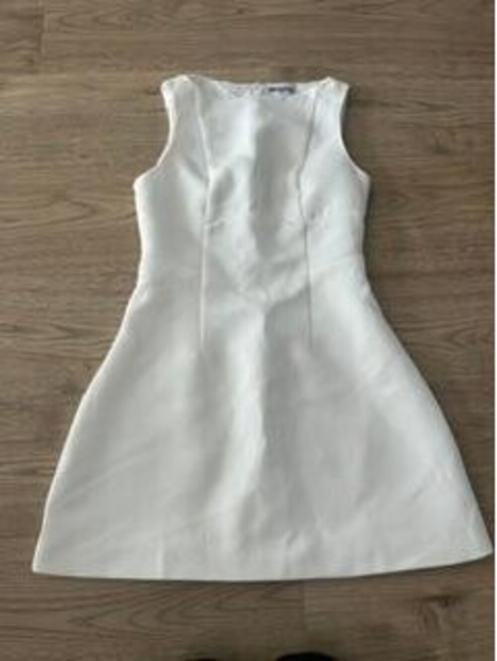 Princess Polly White Mini Dress Womens US 4 Sleeveless A-Line Boat Neck Lined